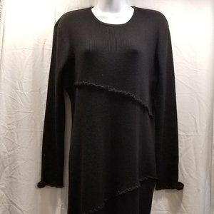 Maggie London Black Maxi Sweater Dress Sz Large